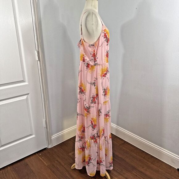 J Crew Maxi Dress Womens 14 Floral Sunburst Tiered Sleeveless Cottagecore Y2K - Picture 3 of 10